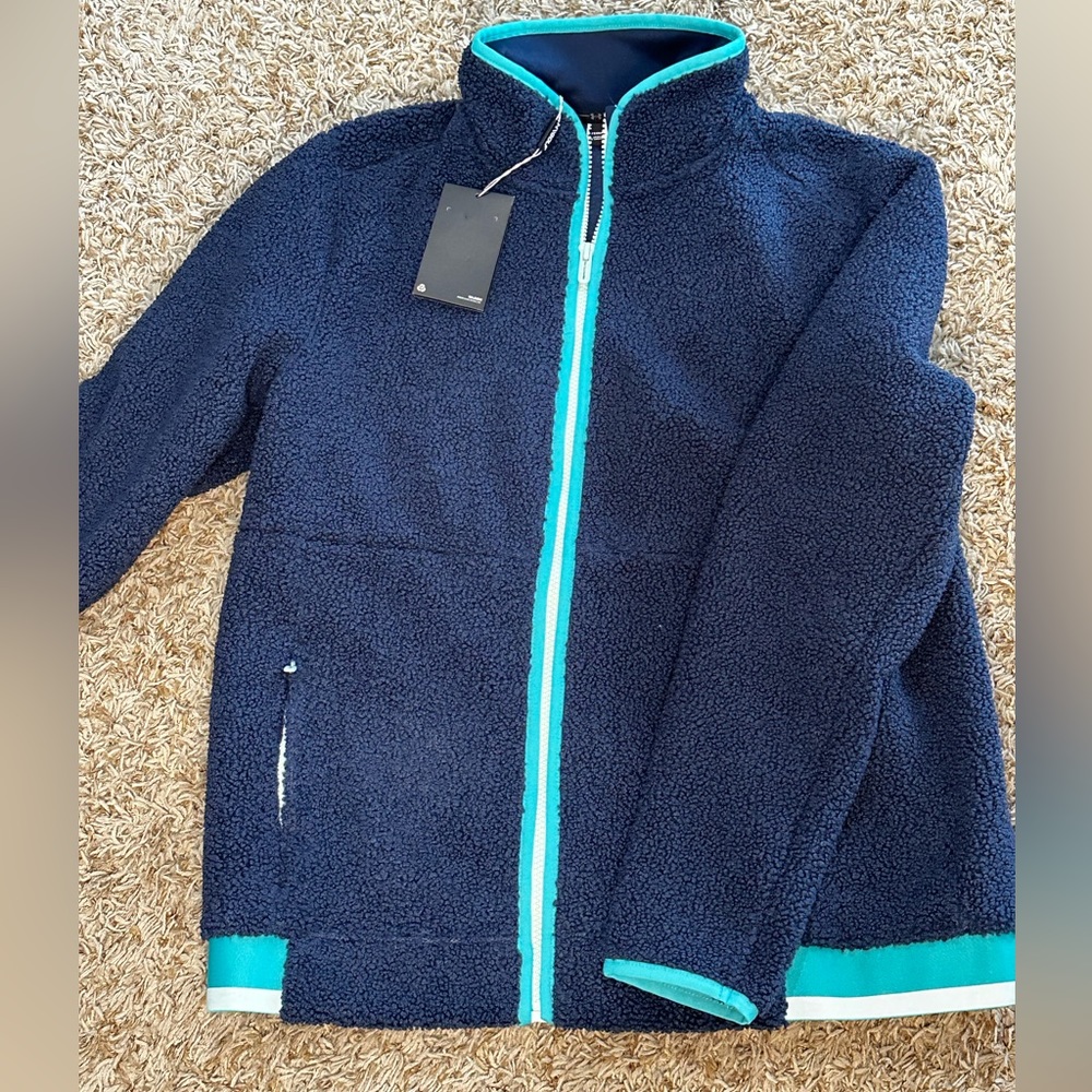 Under Armour blue fleece golf jacket, NWT, size medium